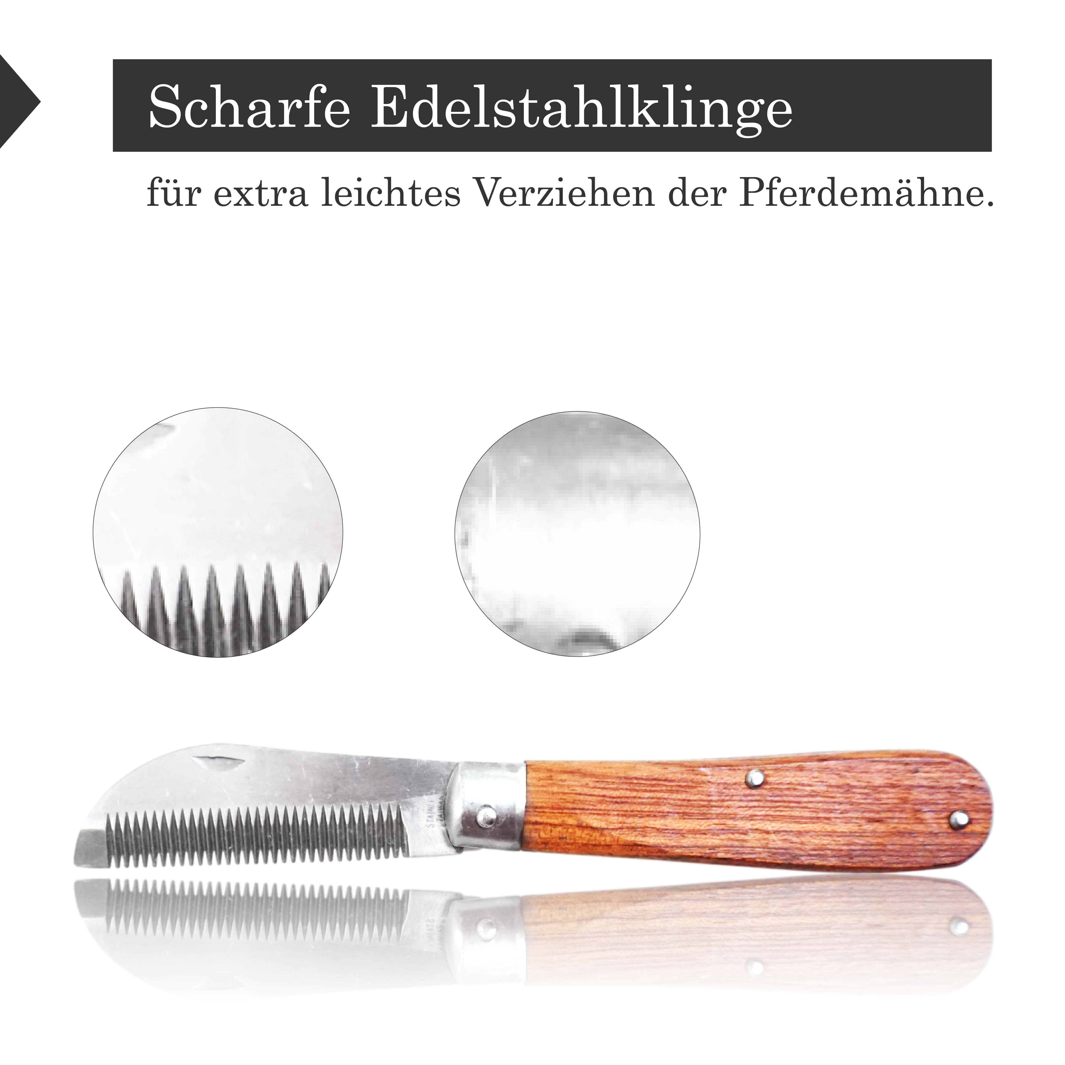 Mähnenverziehmesser Länge 18 cm, klappbar, Edelstahl